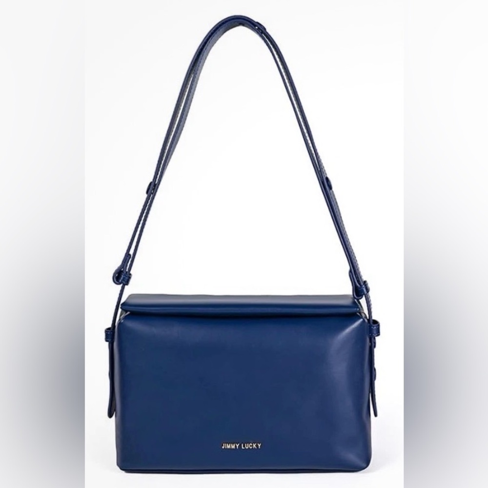 Jimmy Lucky Navy Blue Magnetic & Zipper Top Closure Shoulder/Crossbody Bag. NWT